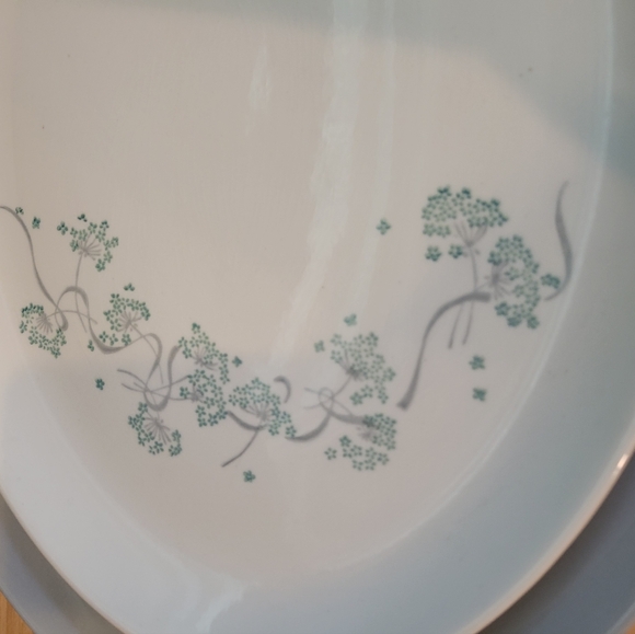 Set of Two Eclectic Ceramic  Serving Platters Steel Gray & Bisque - Picture 12 of 15